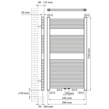 Haceka designradiator Gobi ijsblauw 565 Watt 111x59 cm