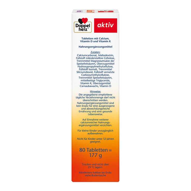 Doppelherz Calcium 700 + Vitamin D3 Tabletten, 80 St