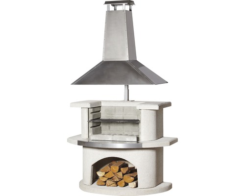 Buschbeck grillhaard Venetië 65 x 110 x 197 cm beton roestvrij staal wit