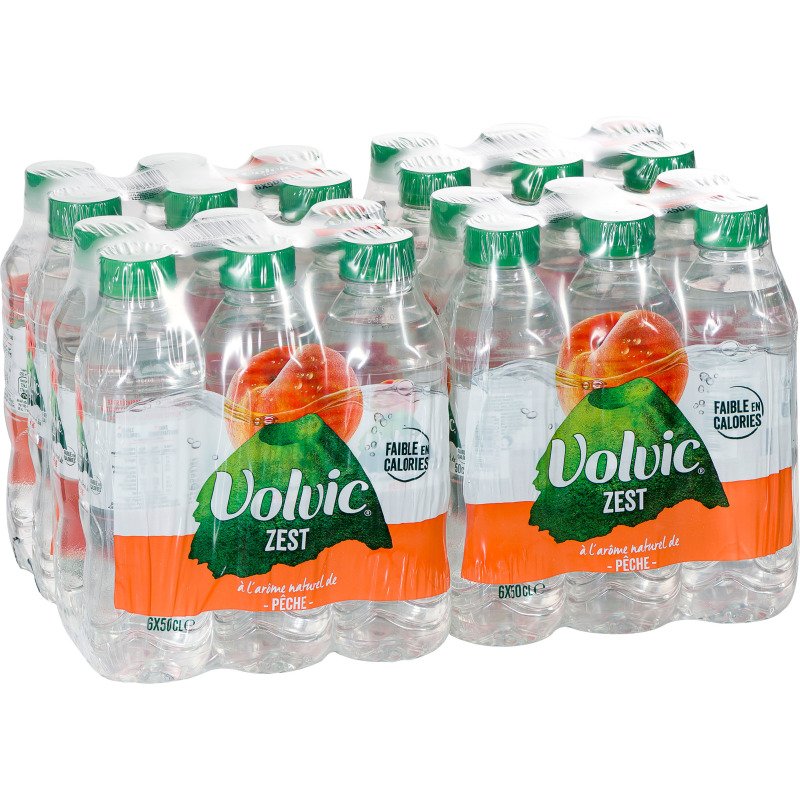 Eau Volvic Zest pêche 50 cl - 24 bouteilles