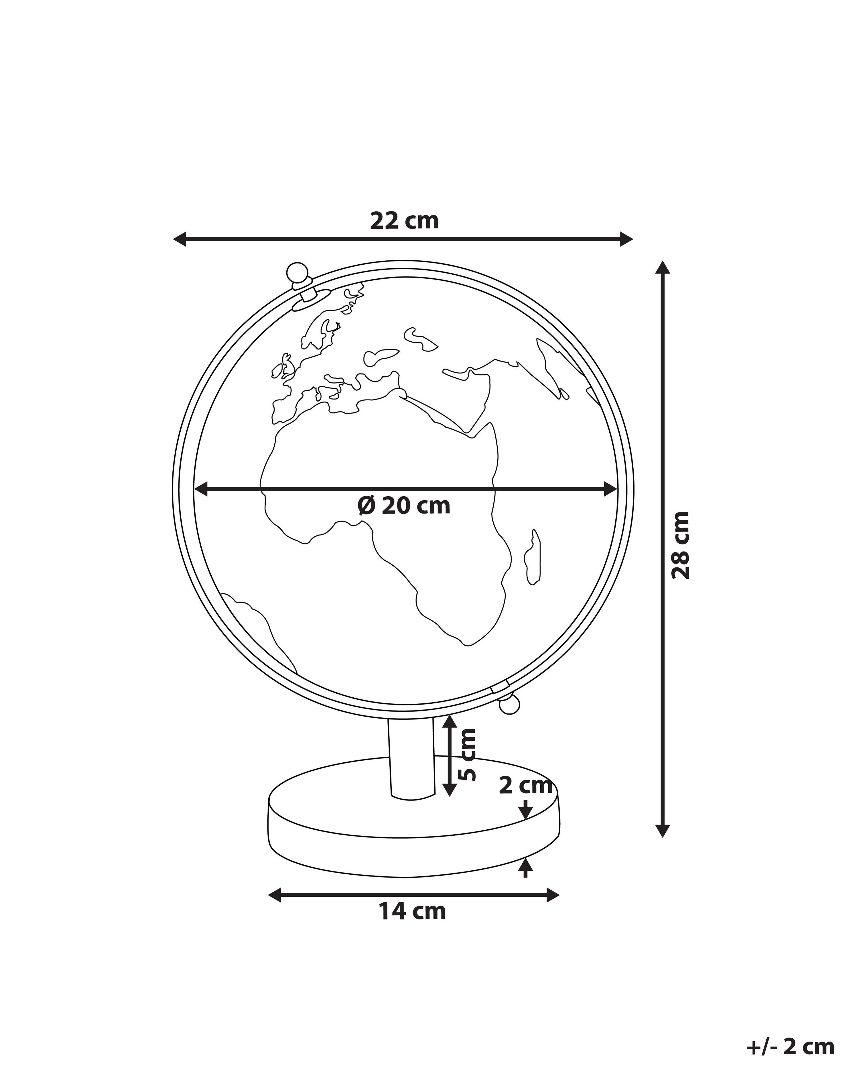 Wereldbol CABOT Zwart 28 cm