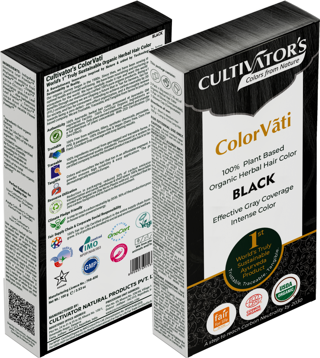 CULTIVATOR'S  ColorVãti Organic Herbal Hair Color - 17 Black, 100 g