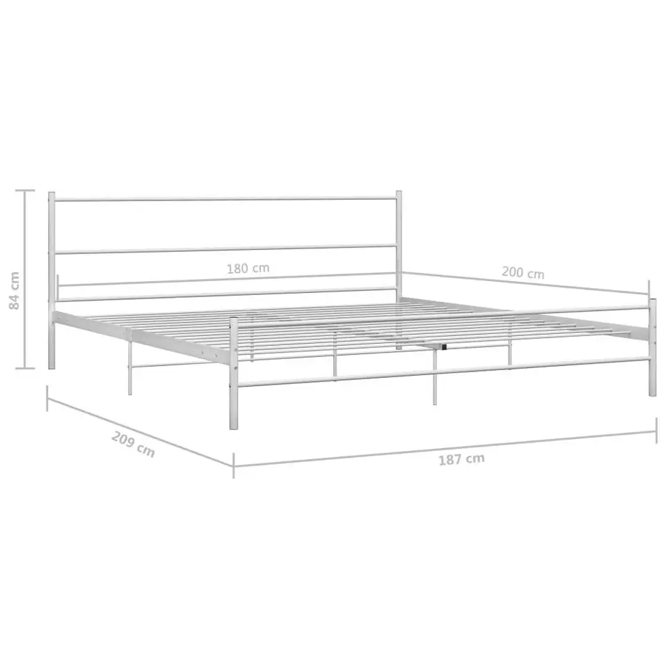 vidaXL - Bed frame - Wit - Metaal - 180x200 cm