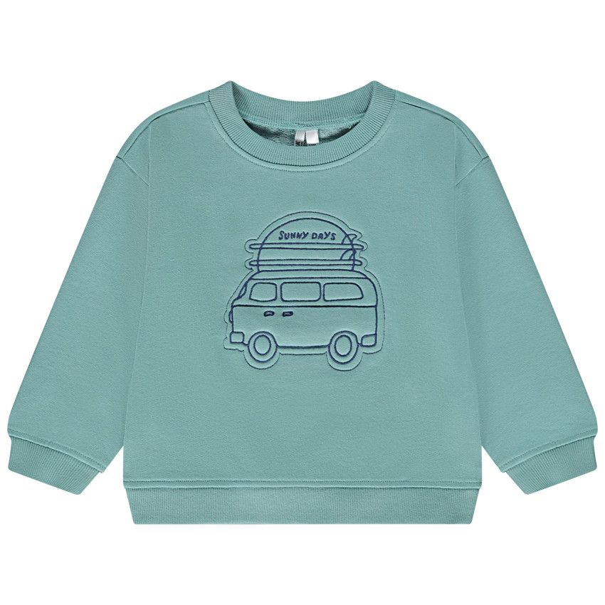 Sweat oversize en molleton print fantaisie pour bébé garçon - Vert
