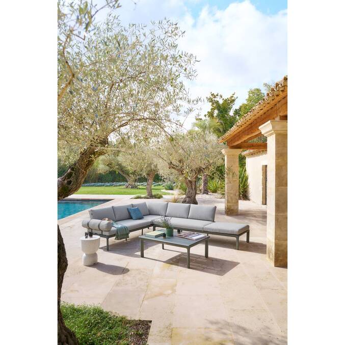 Table d'appoint de jardin ronde TIMANDRA Gris