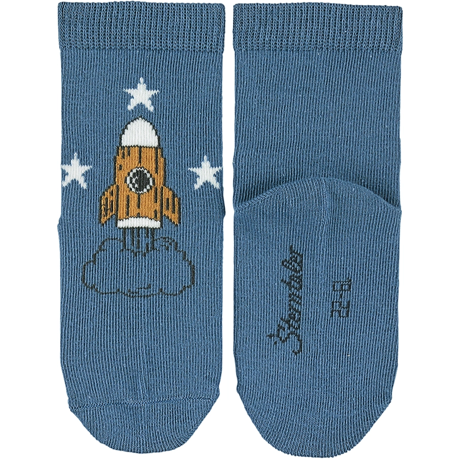 Sterntaler Baby-Söckchen 3er-Pack Weltraum mittelblau
