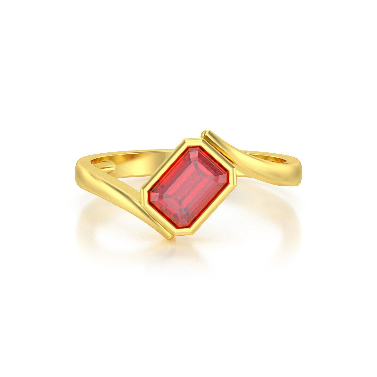 Bague ADEN Or 585 Jaune Rubis 2.26grs