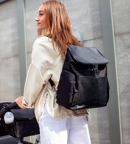 Storksak Pusletaske - L?der - Alyssa - Blåck/Gunmetal