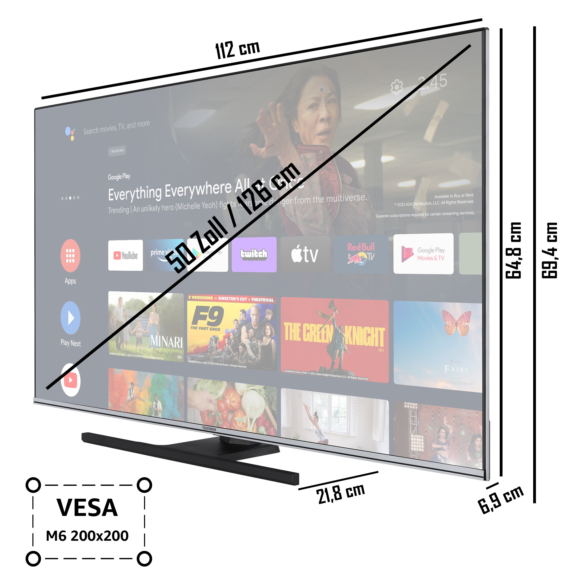 Telefunken QU50AN900M QLED TV 50