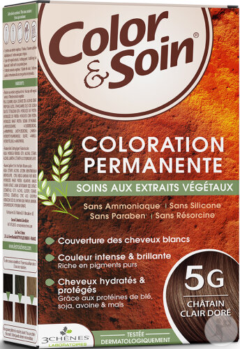 Color & Soin Coloration Permanente Aux Extraits Végétaux 5G Châtain Clair Doré 1 Kit