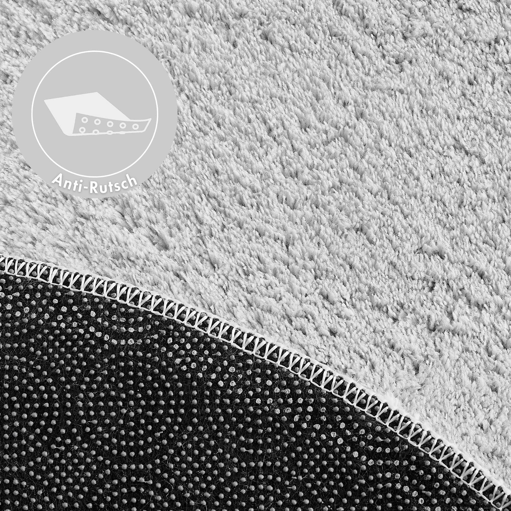 Andiamo Teppich »Arezzo« rund 16 mm Höhe Uni Farben, weicher Flor, waschbar, ideal im Wohnzimmer & Schlafzimmer