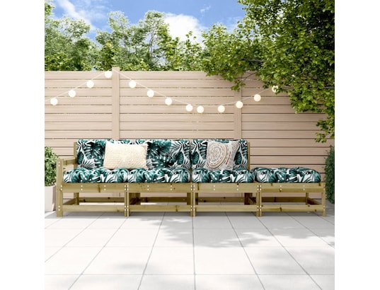 VIDAXL - Canapé Salon de jardin 4 pcs bois de pin imprégné