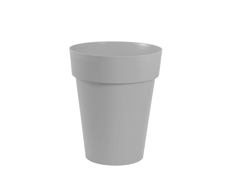 Pot de fleurs en plastique toscane gris béton - ø 44 x h.53 cm