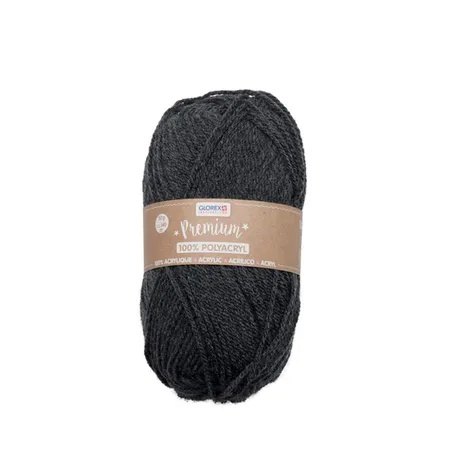 Glorex Premium Wolle aus 100 % Acryl, 50 g, ca. 140 m, anthrazit