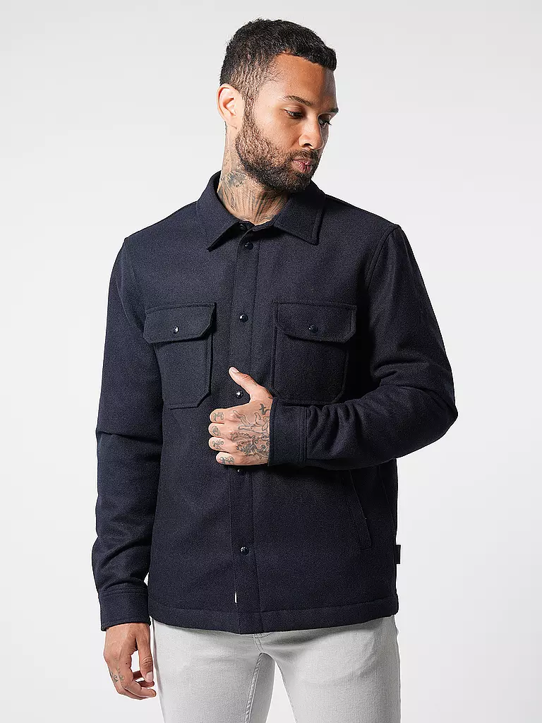 WOOLRICH Daunenjacke - Overshirt ALASKAN MELTON blau