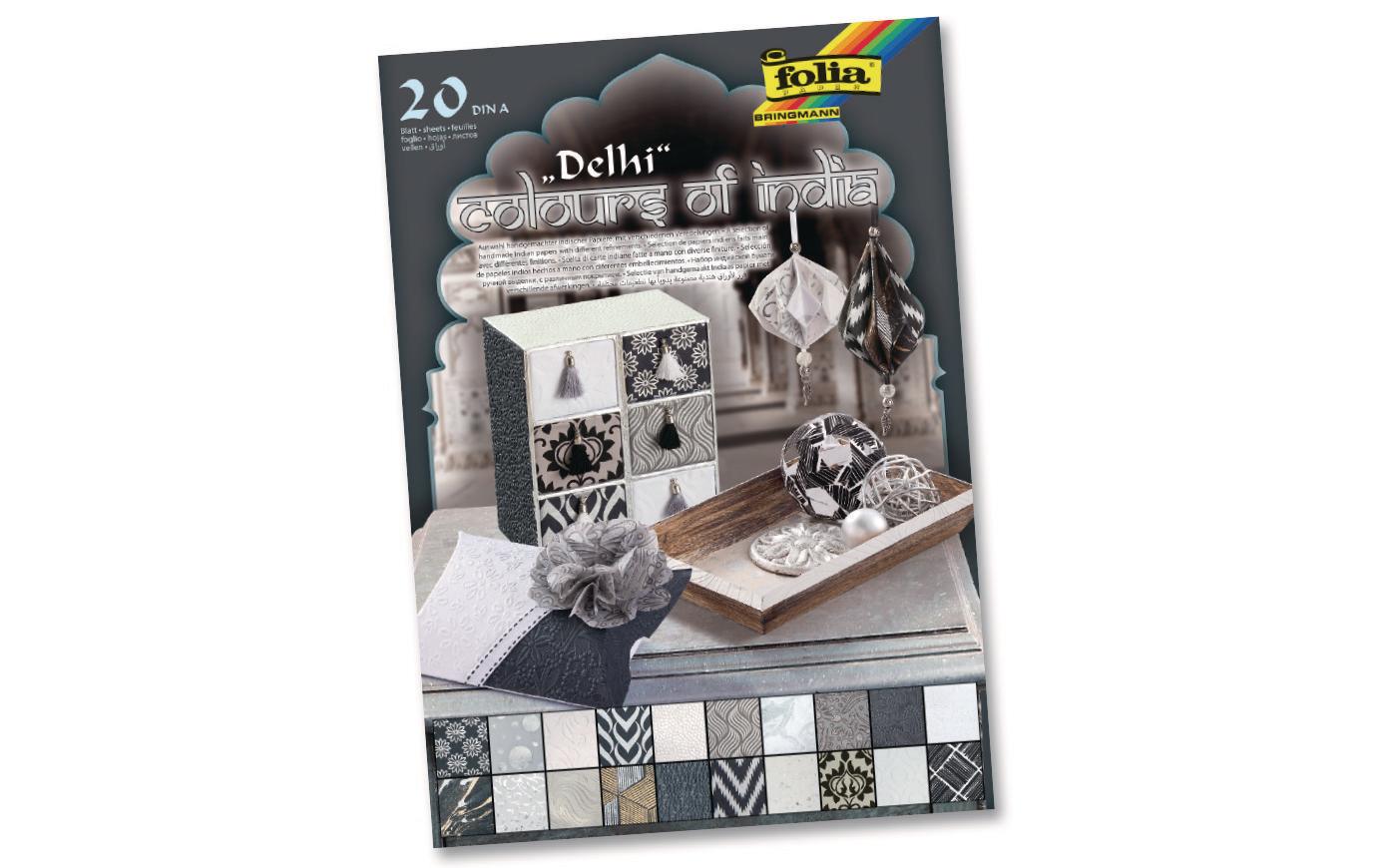 Motivblock India Delhi Farbig assortiertBastelpapier mit Indischen Motiven