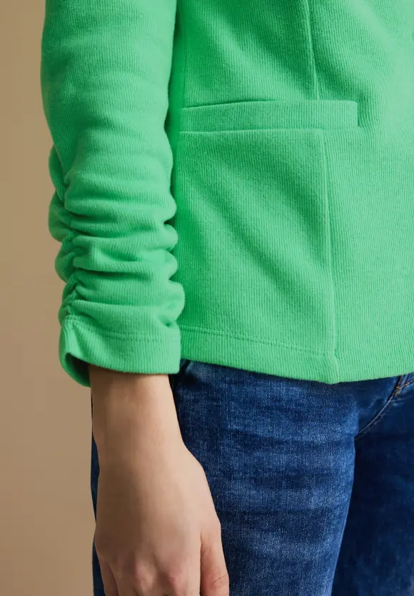 Basic Blazer mit Raffungen - soft grass green