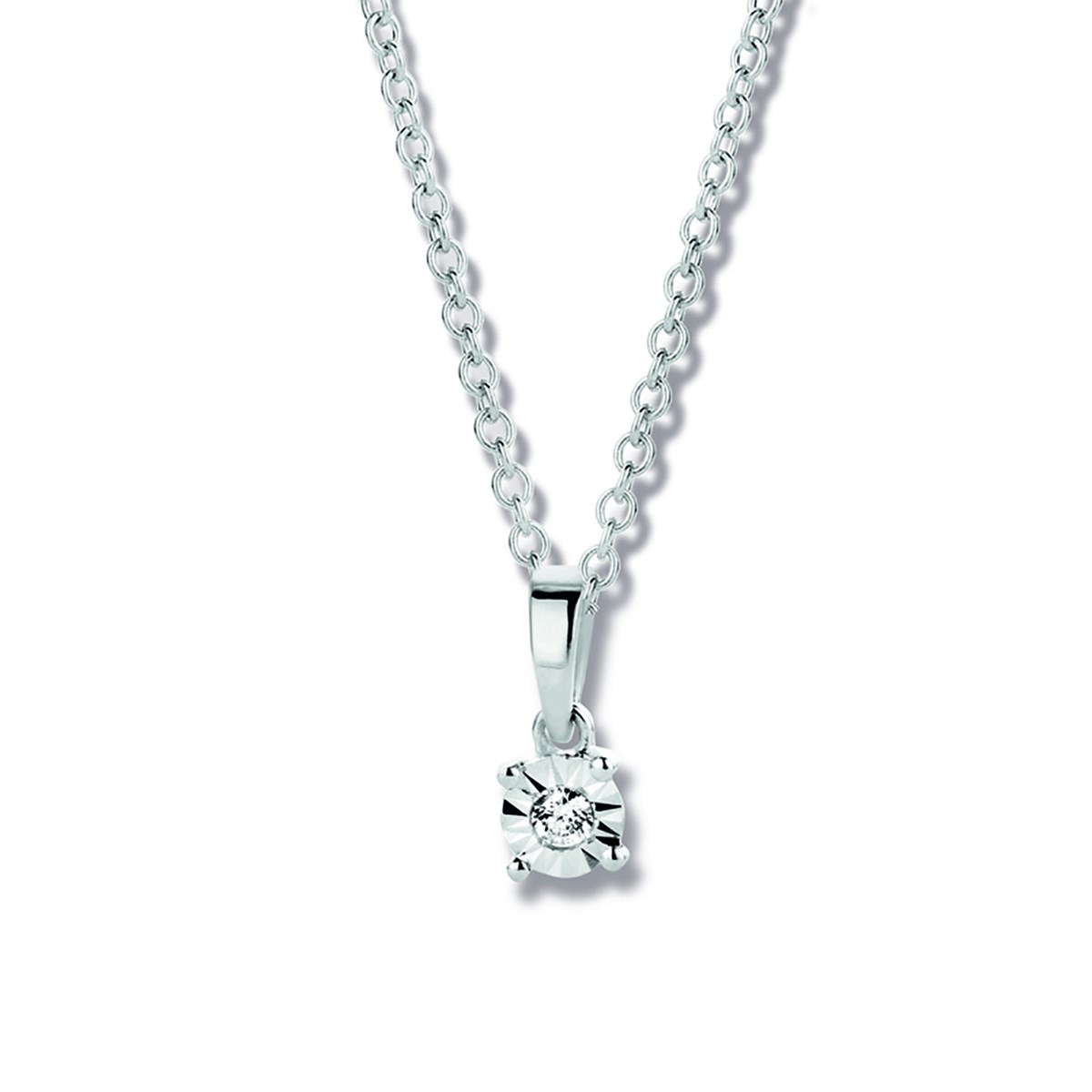 Pendentif Brillaxis solitaire diamant or blanc