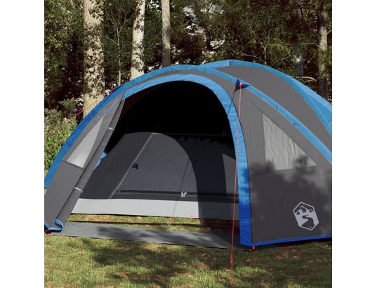 VIDAXL - Pack camping Tente de camping 4 personnes bleu 300x250x132 cm taffetas 1...