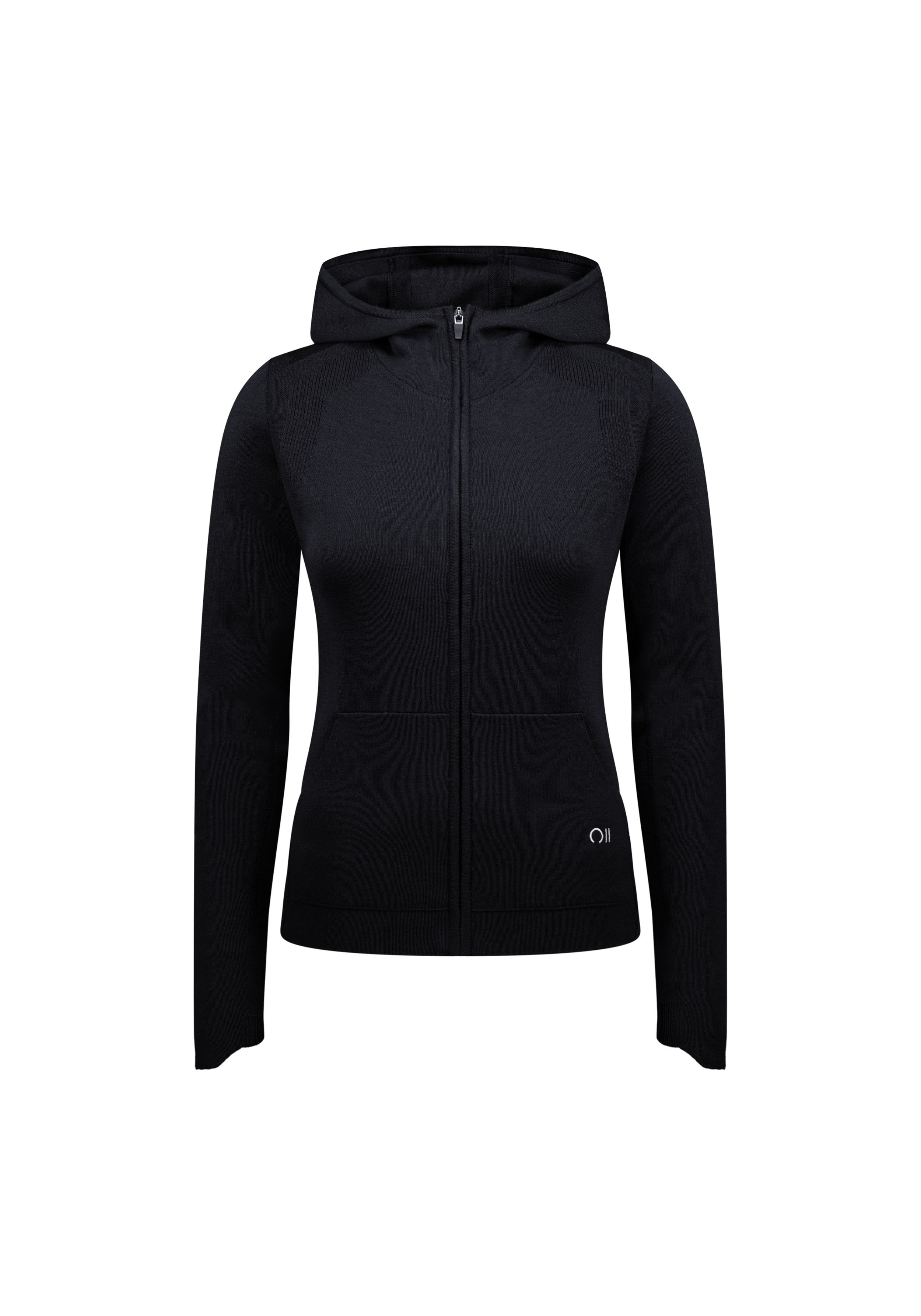 Rotauf Damen-Strickpullover Eco Merino T180 Zip Hood Black
