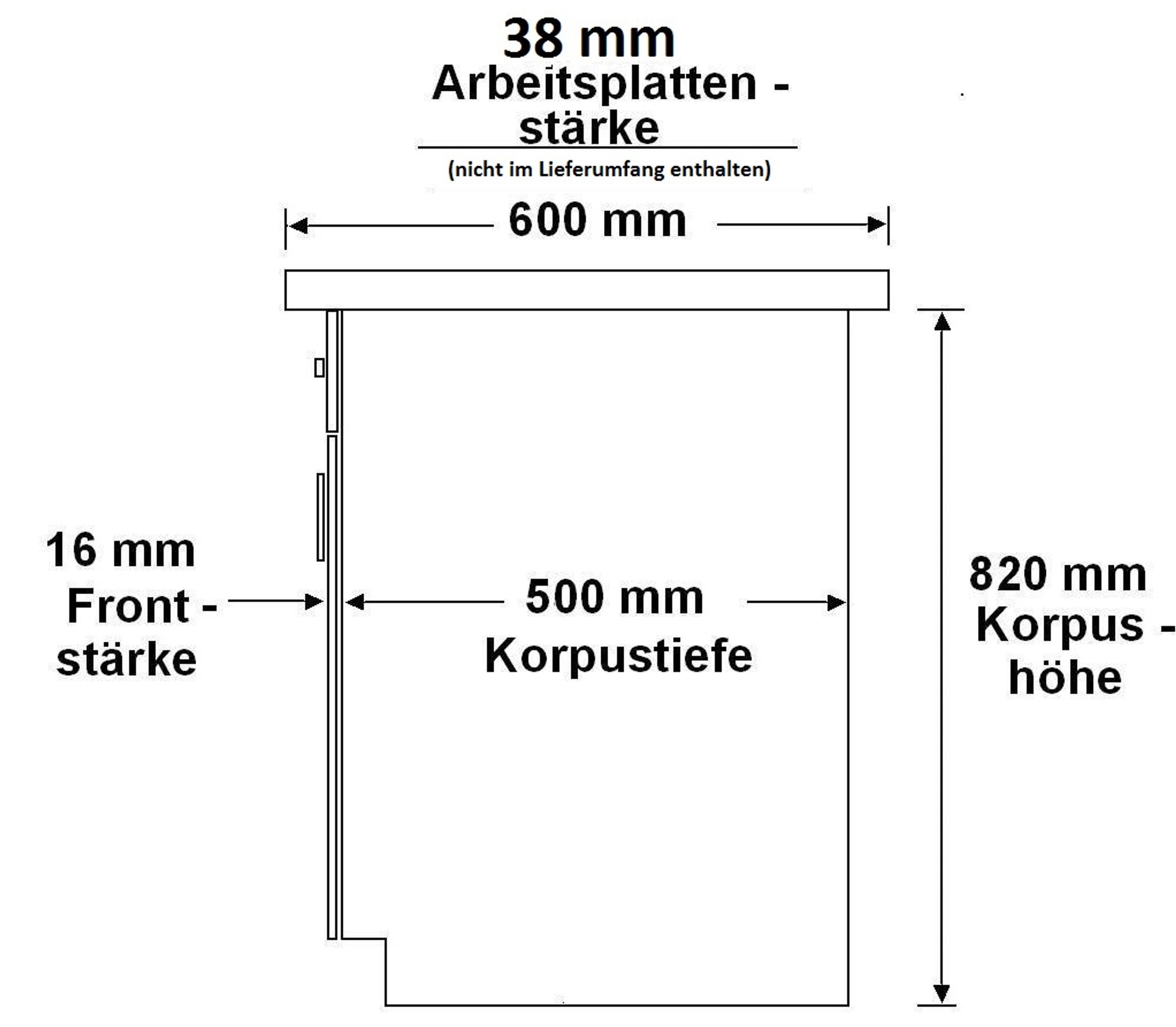 Unterschrank 40 Eiche Artisan Cappuccino Hochglanz Küchenzeile Küchenblock Küche