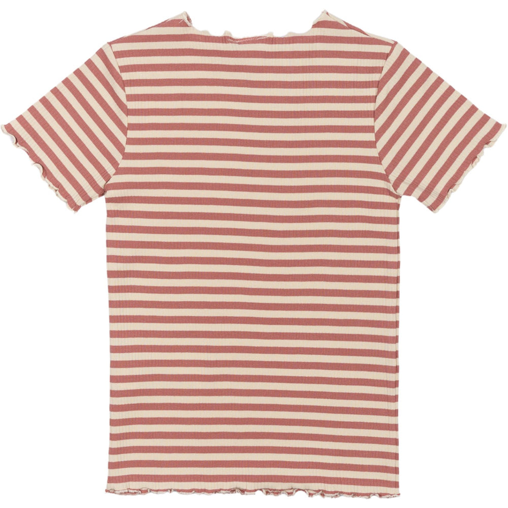 Køb The New Old Rose Striped Moore Collar Rib T-Shirt