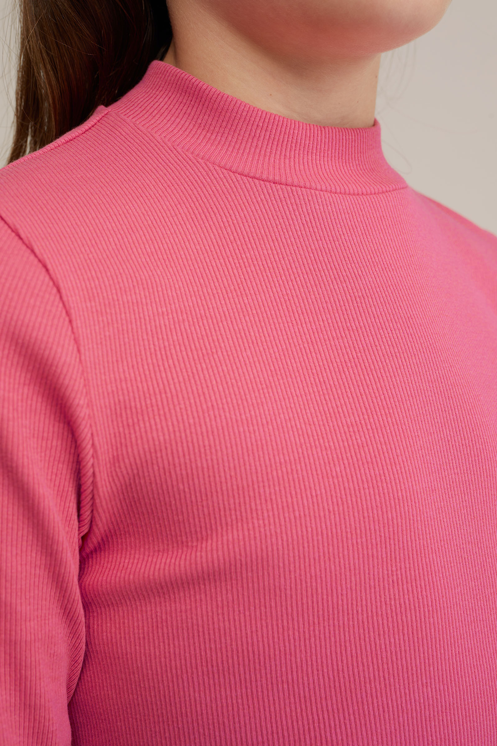 Meisjes geribd T-shirt WE Fashion Felroze