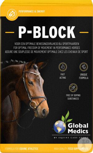 Global Medics P-Block Complément Alimentaire Anti-Douleur Chevaux Poudre Sachets 10x30g