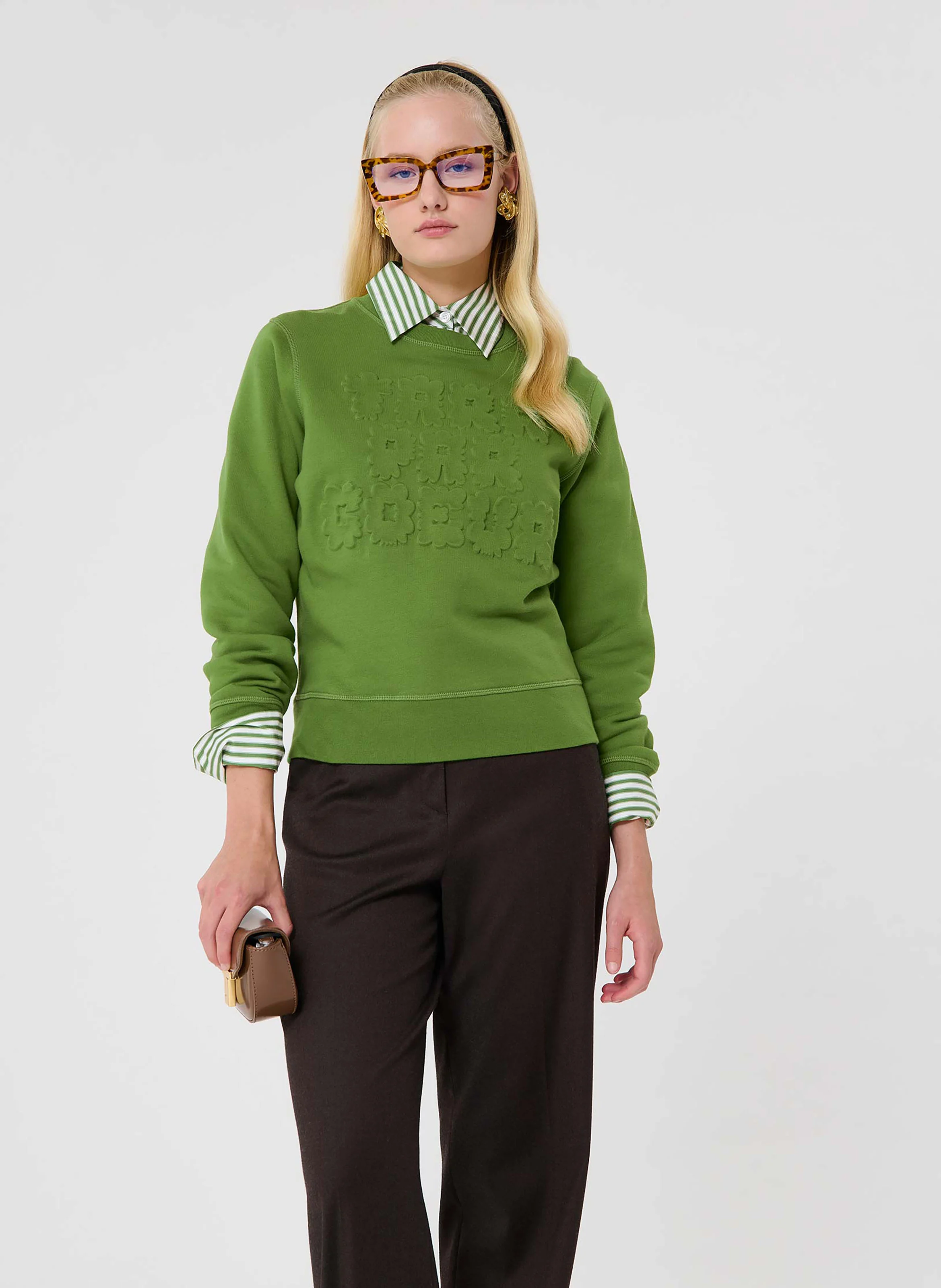 PRESTO - Pull droit en coton bio| Vert