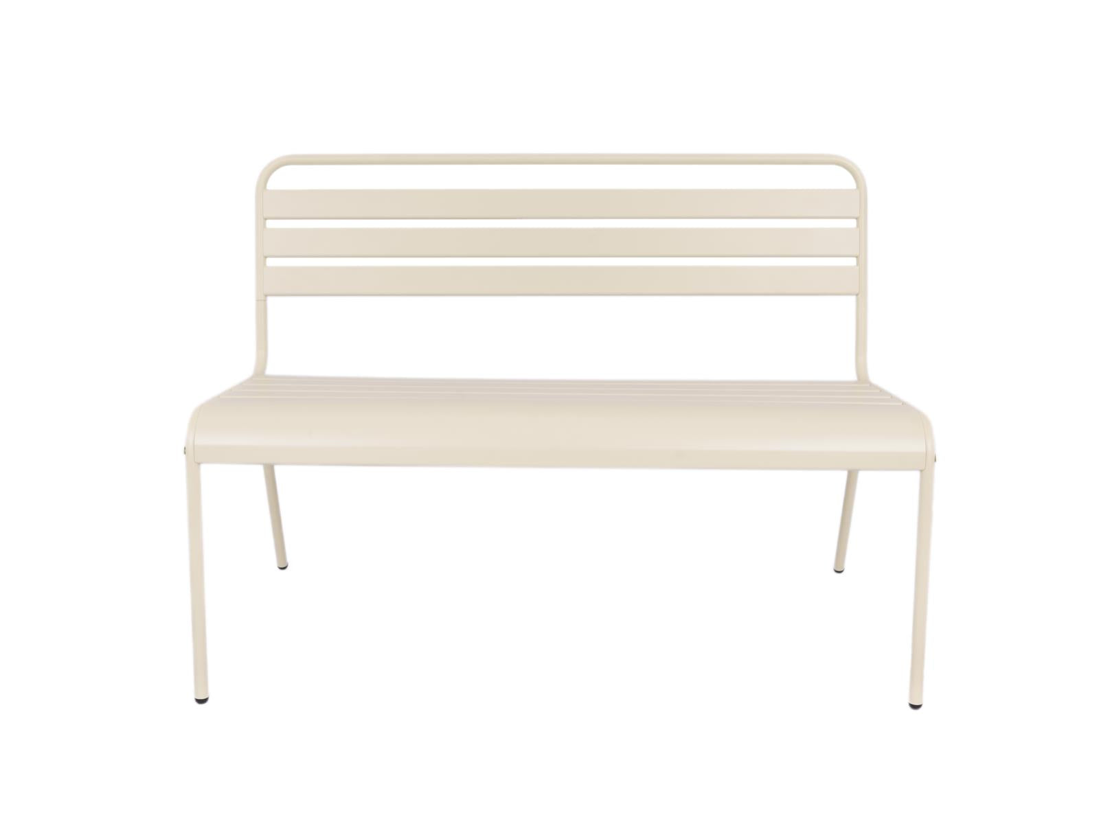 Metalen tuinbank Max 120 cm ivoor