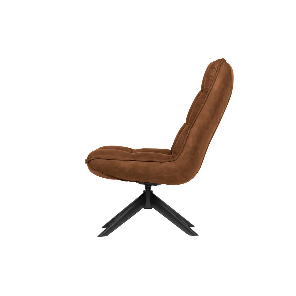 WOOOD Jouke Draaifauteuil - Kunstleer - Cognac - 97x70x85