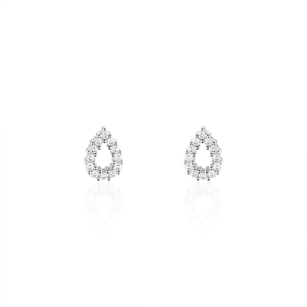 Boucles D'oreilles Puces Argent Blanc Britovius Oxydes De Zirconium