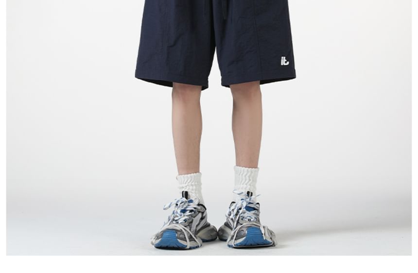 AXEN - Bermudashorts met trekkoord en letters