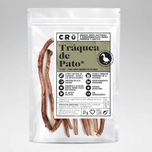 Traqueia de pato desidratada CRU snack