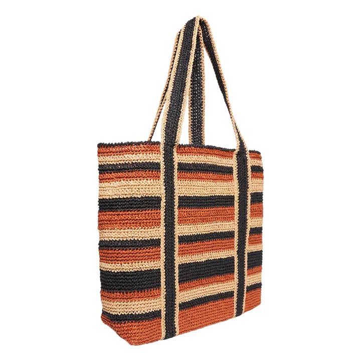 Vanessa Bruno Cabas GM Rayures Raphia Papier | Camel