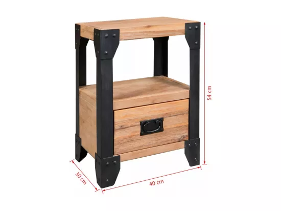 Table de nuit chevet marron 40 x 30 x 54 cm 1402125