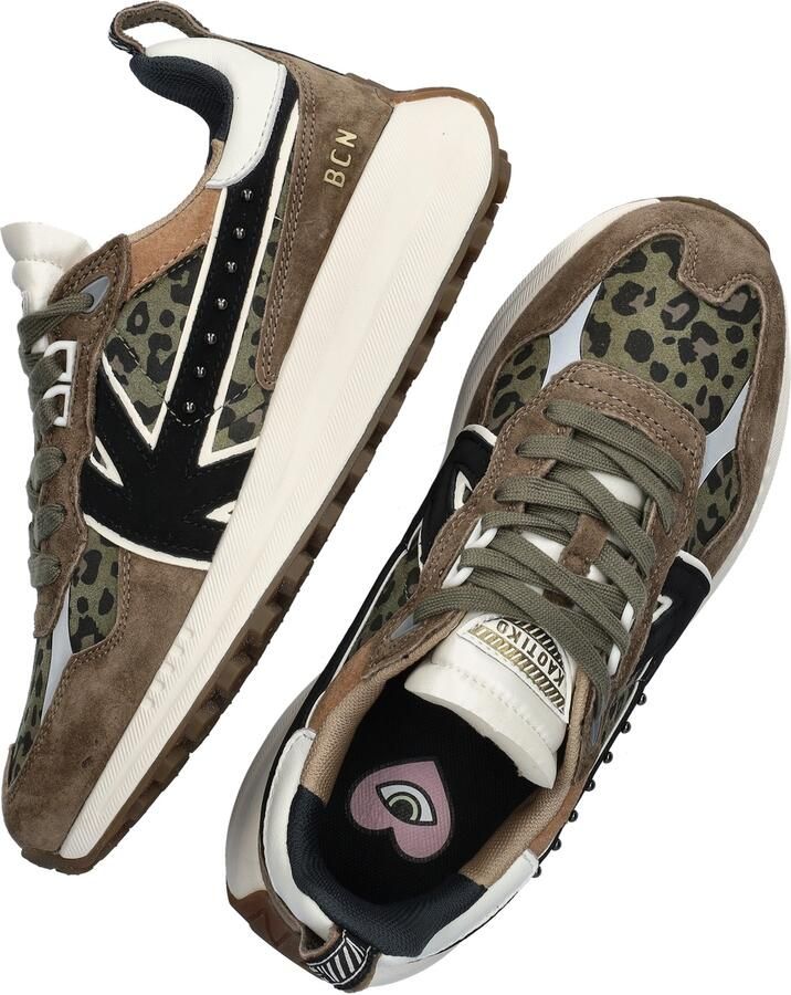 Kaotiko Detroit Glam suède sneakers kaki panter