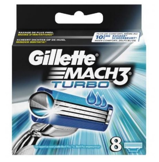 Gillette Mach3 turbo mesjes 8st