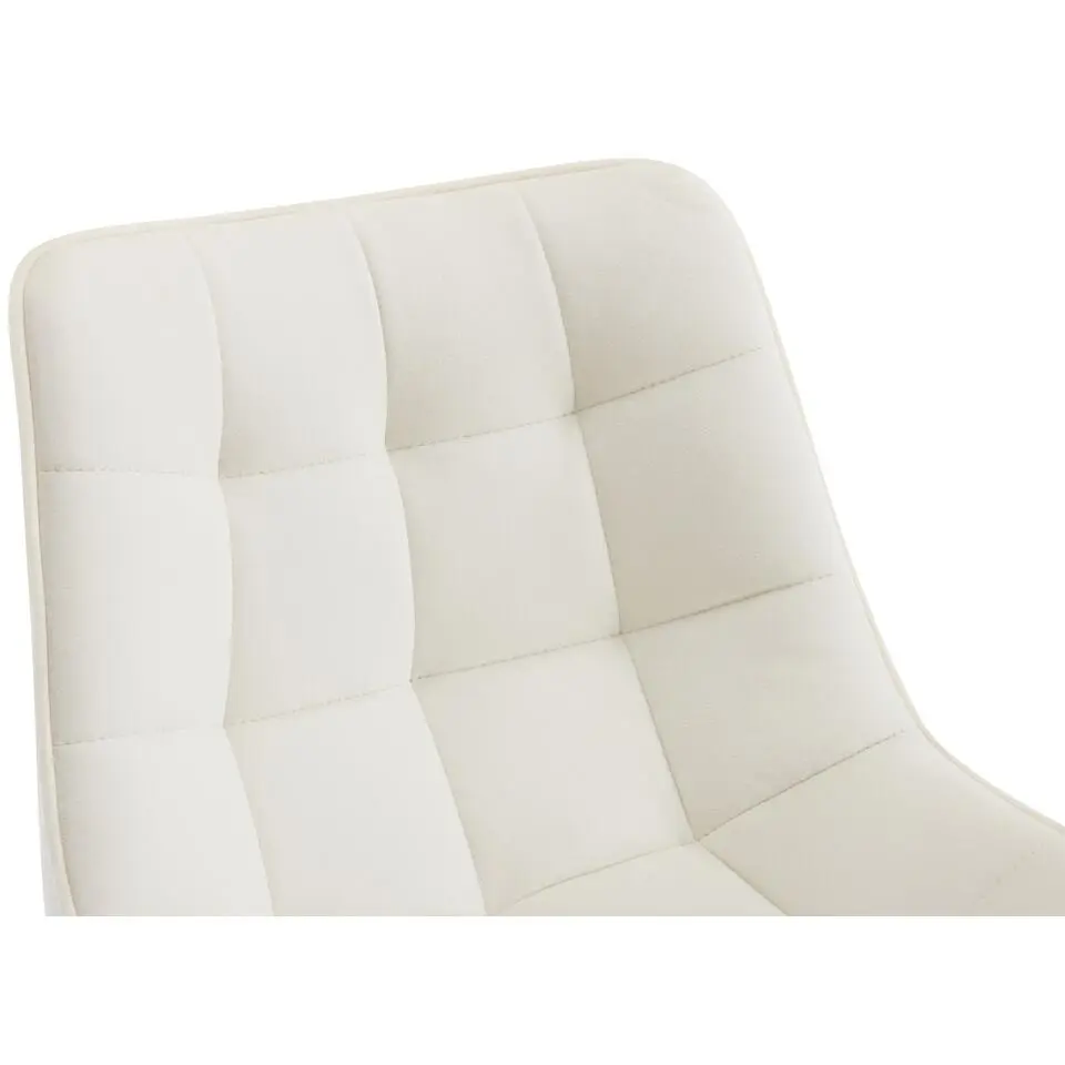 CLP Barkruk Dartford mat zwart Frame - Fluweel - creme