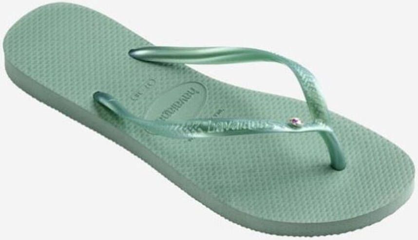 HAVAIANAS Teenslippers Dames Slim Crystal Sw Ii Maat: 41 42 Materiaal: Rubber Kleur: Groen