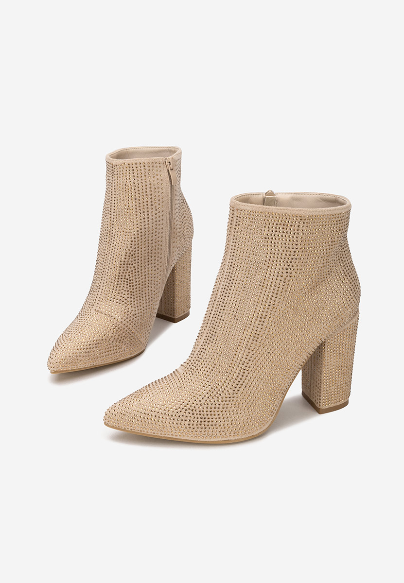 Bottines à gros talon dorées Glira
