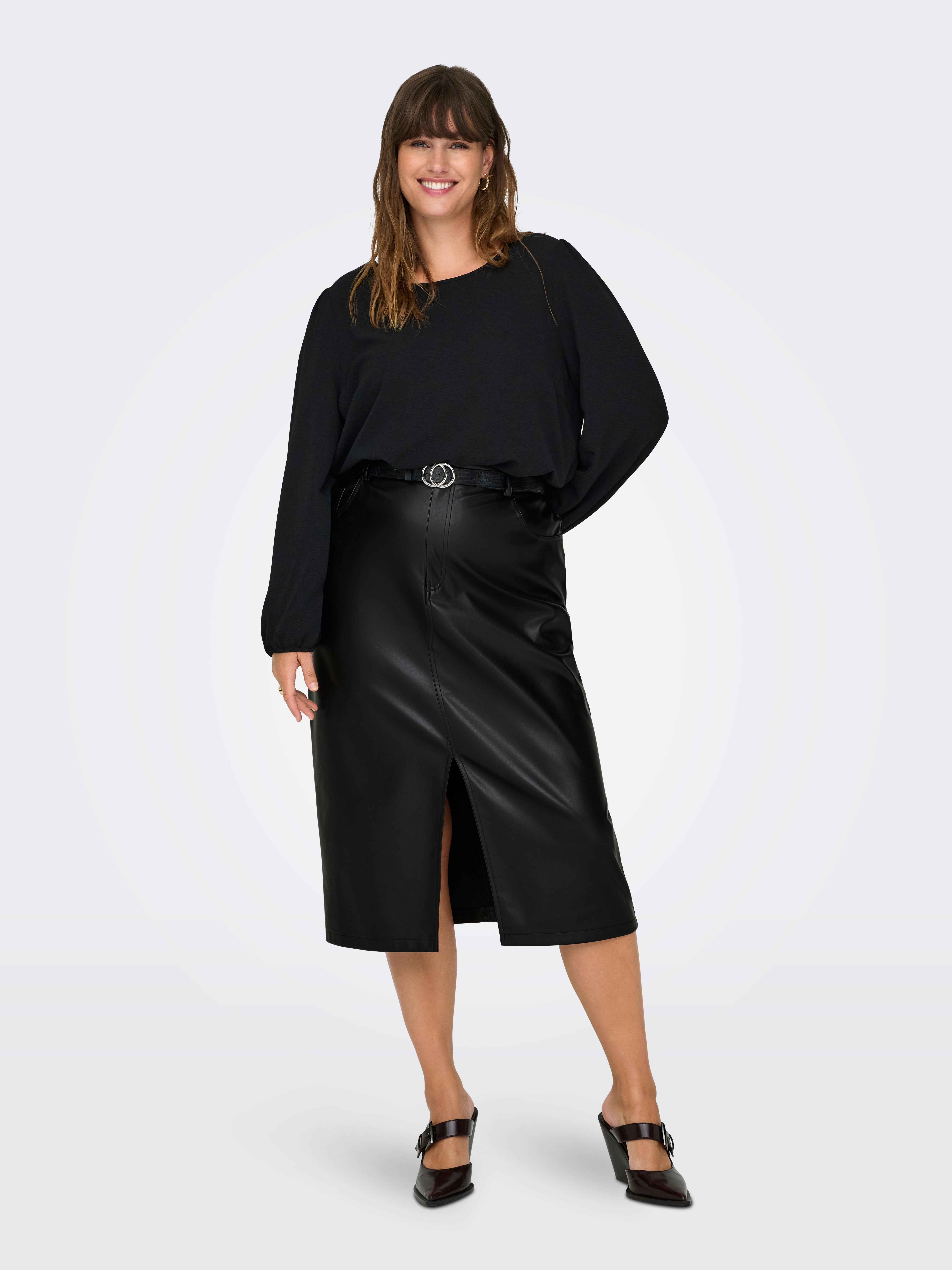 CARKIRI Kunstlederrock Black