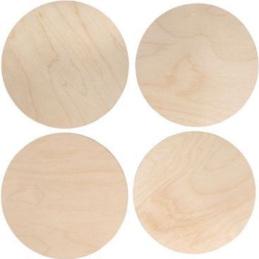 Rayher - 64670505 Houten platen - Set L - Ronde schijven - Berkenhout - 4mm dik - 2x 15cm/15,5cm - 4st