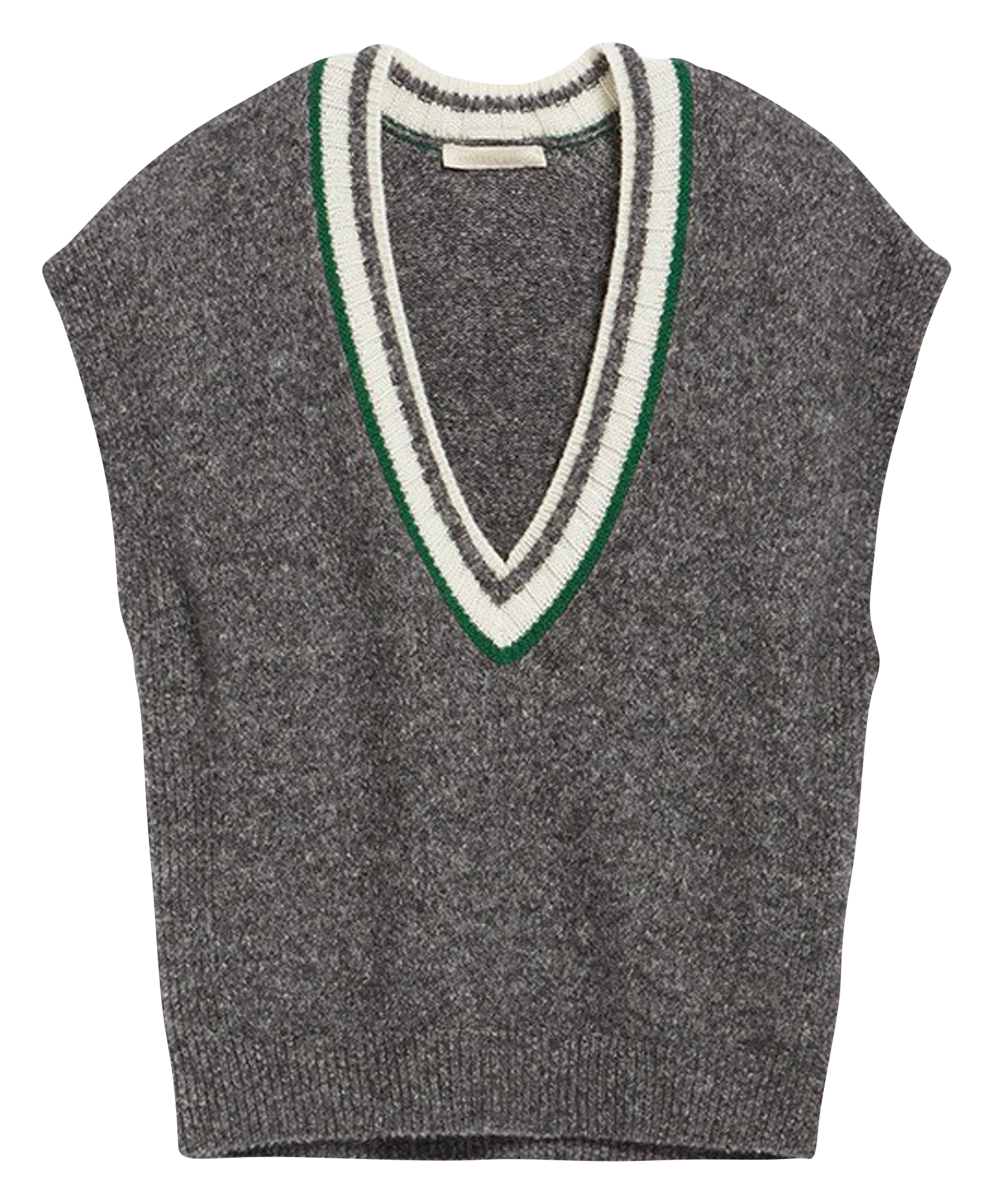 DALOBA - Pull manches courtes en laine et coton mélangés | Gris
