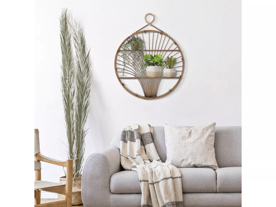 Tableau d'affichage mural en rotin marron 60,5x10,5x76 cm