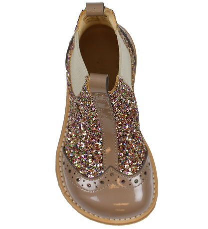 Angulus Stiefel - Chelsea - Nougat/Multi m. Glitzer