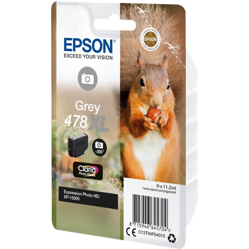 Epson Squirrel Singlepack Grey 478XL Claria Photo HD Ink