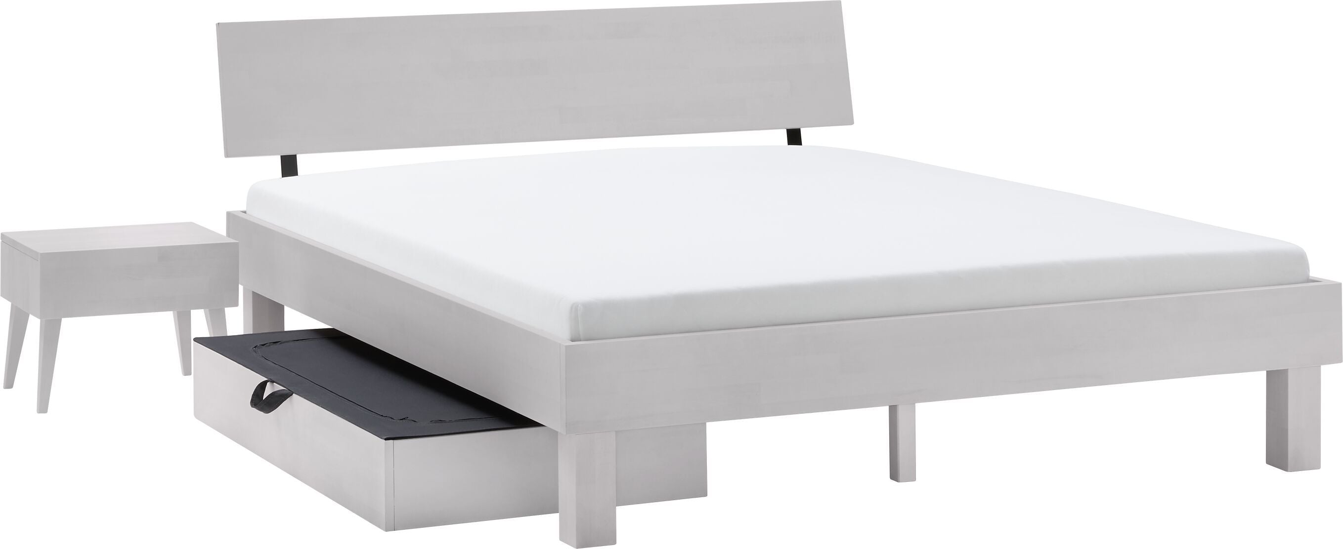 CARA Bett - Buche weiss / B: 180.0 cm x T: 200.0 cm