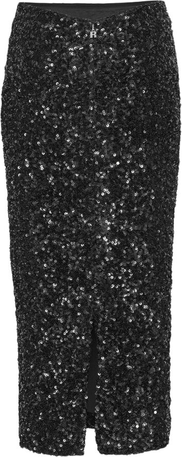 ROTATE Birger Christensen SEQUIN MIDI PENCIL SKIRT Black