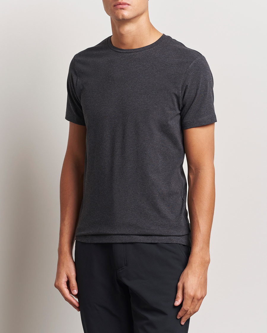 Bread & Boxers 2-Pack Crew Neck T-Shirt Dark Grey Melange